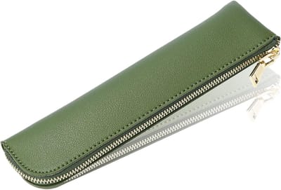Leren etui - Penhouder - Bureau organiseren - Zacht leer - Dun - Groen