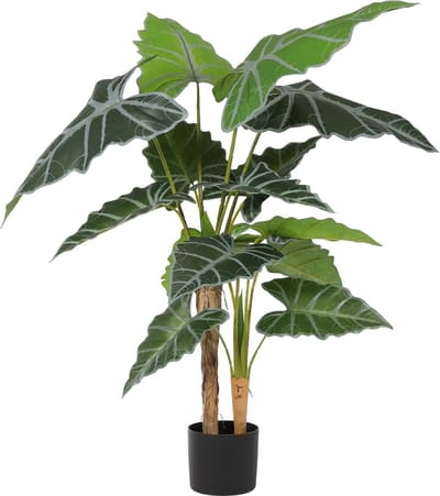 Kunst Olifantsoor Alocasia | 110cm – Grootblad Kunstplant – Nep Kamerplant – Calathea Look – Tropische Blad kunstplant – Extra Vol - Luxe Uitvoering