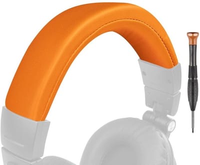 SOULWIT Eiwit lederen hoofdband cover voor Audio Technica ATH M50, M50X, M50XWH, M50XBT, M50XBT2, M50S/LE hoofdtelefoons, vervanging headband pad reparatie deel