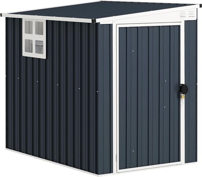 Metalen Gereedschapsschuur 128x193x161/181 cm - Donkergrijs