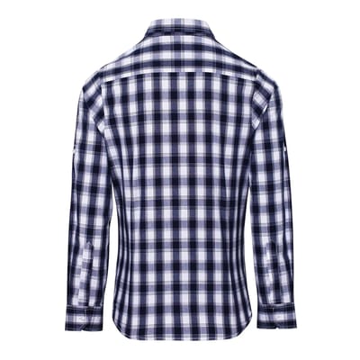 Premier Dames/Dames Mulligan Geruit Katoenen Shirt Met Lange Mouwen (Wit/Zwaar)
