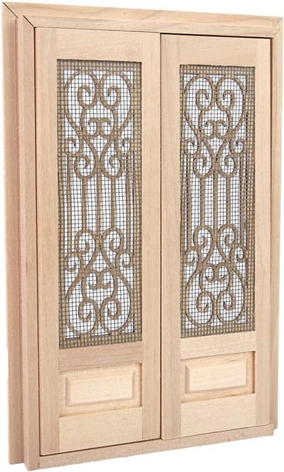 Houten Poppenhuisdeur - Miniatuur Decoratie - Poppenhuis Verfraaiing - Holle Fantasie Deur - 19.5 x 13.6 cm