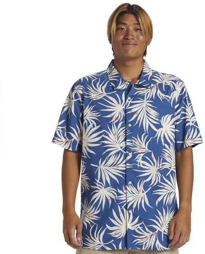 Quiksilver Beach Club Casu Overhemd Met Korte Mouwen Blauw L Man