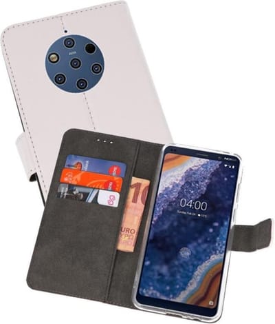 Booktype Telefoonhoesjes - Bookcase Hoesje - Wallet Case - Geschikt voor Nokia 9 PureView - Wit