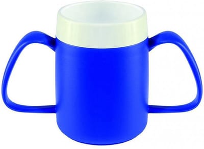 Conische Warmhoudbeker met Dubbel Handvat - Blauw