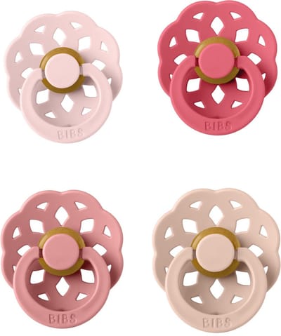 BIBS Boheme Fopspeen Latex set 4 stuks Peach, Dusty Pink, Blossom en Blush 6-18 maanden maat 2