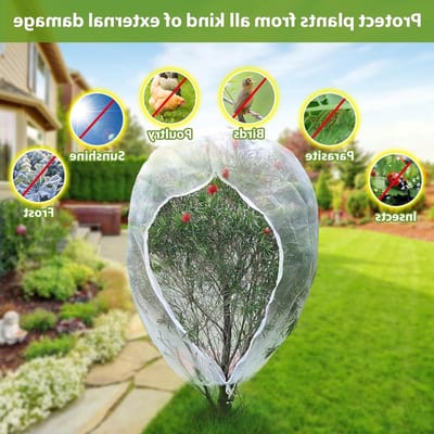 Set van 2 beschermnetten voor planten 1.8 x 1.8 m, ideaal voor fruitbomen, insecten- en vogelbescherming, duurzame fijne gaasnetten voor de tuin
