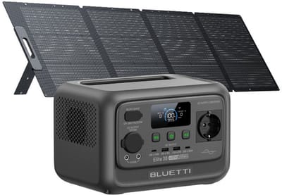 BLUETTI Elite 30 V2 600W - 288Wh - Portable Powerstation - met 200W Zonnepanelen PV200 - 230V Draagbare Accu - Backup stroomuitval - Camping - Outdoor