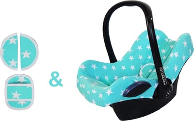 Maxi Cosi hoes en gordelbeschermer set mintgroen – geschikt voor CabrioFix, Pebble, Citi, Rock – baby autostoelhoes groep 0+ – Wallabiezzz