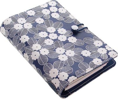 Personal Organizer - Agenda Planner - Afspraken Plannen - Botanisch Design - 95 x 171 mm - Marineblauw Wit