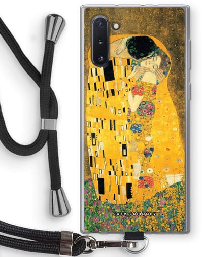 Case Company® - Hoesje met koord geschikt voor Samsung Galaxy Note 10 hoesje met Koord - Der Kuss - Telefoonhoesje met Zwart Koord - Bescherming aan alle Kanten en Over de Schermrand