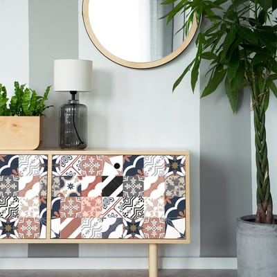 Decoratieve meubelstickers - 24 authentieke Lichina cementtegel meubelstickers - 24 stickers 10x10cm