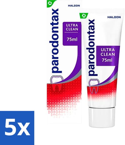 5 x Parodontax - Tandpasta - Ultra Clean - Tegen Bloedend Tandvlees - 75 ml - Bloedend Tandvlees - Tandpasta - Tandplak - Gezond Tandvlees - Fluoride