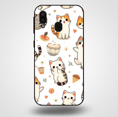 Smartphonica Telefoonhoesje voor Samsung Galaxy A20E met katten opdruk - TPU backcover case katten design geschikt voor Samsung Galaxy A20e