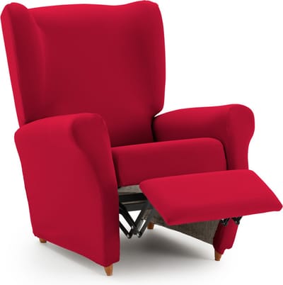 Belmarti® Recliner Hoes Anza 65cm tot 90cm - rood - luxe pasvorm - beschermt tegen slijtage en vlekken - premium stretchstof