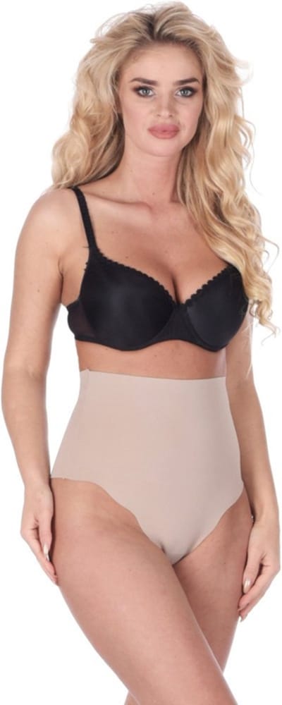 Hoge corrigerende string - string die de buik slanker maakt en de taille vormt - nude (beige) XL/XXL