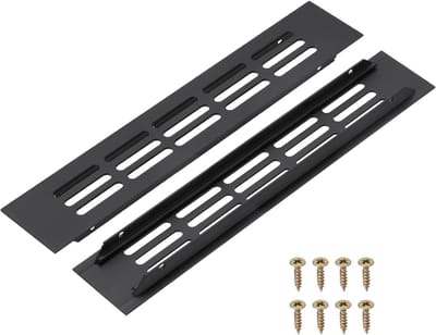 Ventilatierooster - Ventilatiehoes - Meubelventilatie - Aluminiumlegering - 200 x 42 mm - Zwart