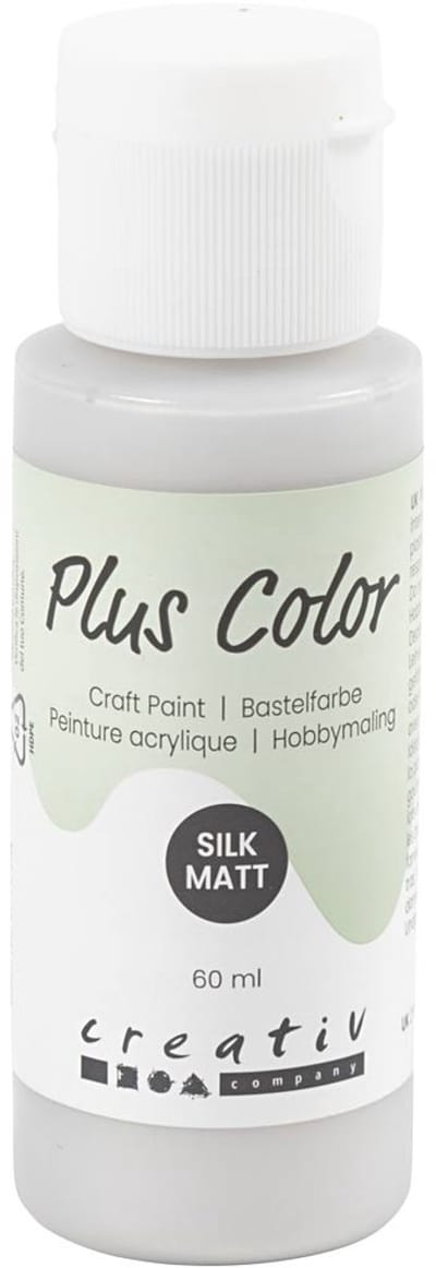 Plus Color Acrylverf, zilver, 60 ml/ 1 fles