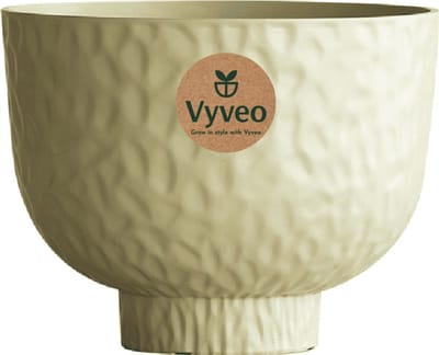 Vyveo - Bloempot Oro - 31x25 - Beige - Bloempot voor binnen en buiten - Lichtgewicht - Breukbestendig - Vorstbestendig - UV-bestendig