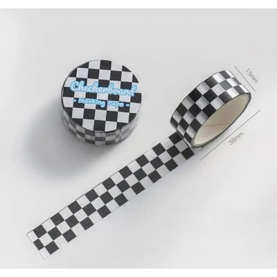 Ruitjes Washi Tape 15 mm Breed Decoratieve Gekleurde Dambord Masking Tapes Voor Scrapbooking DIY Decor en Knutselen Cadeauverpakking