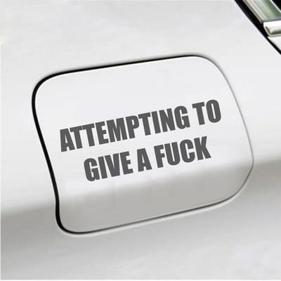 Bumpersticker - Attempting To Give A Fuck - 5,1 X 14,8 - Antraciet