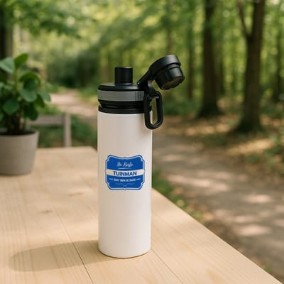Hacebo® - De beste tuinman waterfles met draaidop grijs - Werk - hovenier - werk - afscheidscadeau - verjaardagscadeau - kado - water fles - 850ML
