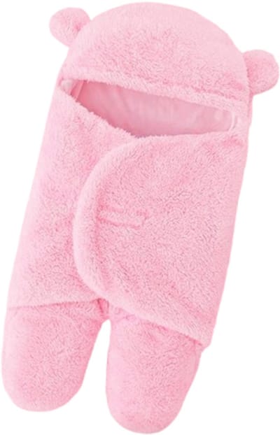 Fleece wikkeldeken roze - Teddy wikkeldeken - Inbakerdoek teddy - Wikkeldoek winter zacht - Fleece winterpak baby - Voetenzak baby