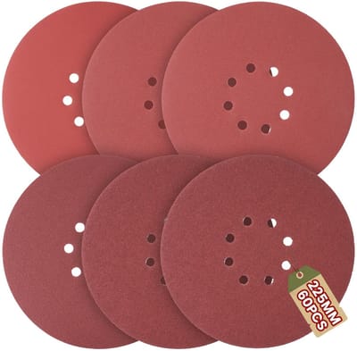 Dailygoods- Schuurpapier 225mm Klittenband - Set van 60 Stuks - Korrel 40/60/80/120/240/320 - Schuurpapier Fijn - Schuurvellen - Geschikt voor Diverse Toepassingen - Schuurvel