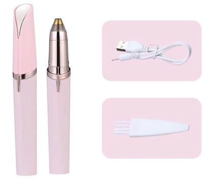 Elektrische wenkbrauwtrimmer voor vrouwen Wenkbrauwpotlood Gezichtshaarverwijderingsapparaat Automatische wenkbrauwtrimmer voor vrouwen Klein opvouwbaar mes Roze