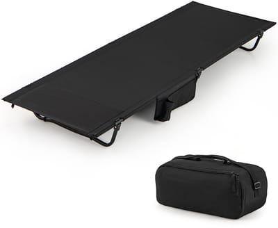 COSTWAY Veldbed, ultralicht campingbed met zijzak, 193 x 70 cm, draagbaar klapbed, 150 kg draagkracht, campingbed voor camping, reizen, strand