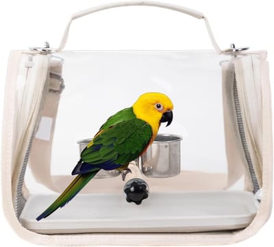 Vogelhouder Transporttas - Reisdrager Vogel - Outdoor Reizen - Panoramisch Zicht - 25x25x4 cm - Stijl B