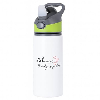 Hacebo® - schoonzus ik vind jou super lief waterfles met rietje groen - Zus - de liefste schoonzus - verjaardag - cadeautje voor zus - zus artikelen - kado - geschenk - water fles - 650ML