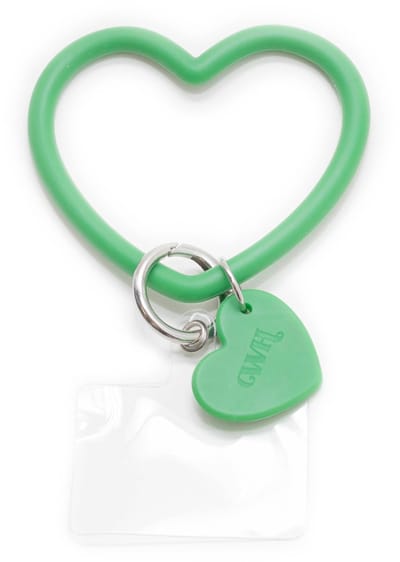 xoxo Wildhearts Hartje telefoonkoord Universeel - Koord voor telefoon - Easy Cord - Telefoonbandjes - Hartjesketting voor telefoon - Koord voor telefoon universeel - Koord voor telefoon Samsung - Telefoonkoord - iPhone - Phone Cord - Groen