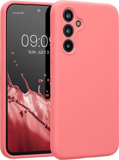 kwmobile telefoonhoesje geschikt voor Samsung Galaxy A54 5G - TPU backcover met siliconen coating - Smartphone case in Pastelkleurig koraal