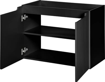 Wastafelonderkast met wastafelblad Newport 80x60x40 cm zwart [en.casa]
