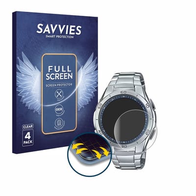 Savvies - Screenprotector voor Casio WVA-M650D-2A - Folie Beschermfolie transparant volledig dekking 4 Stuks