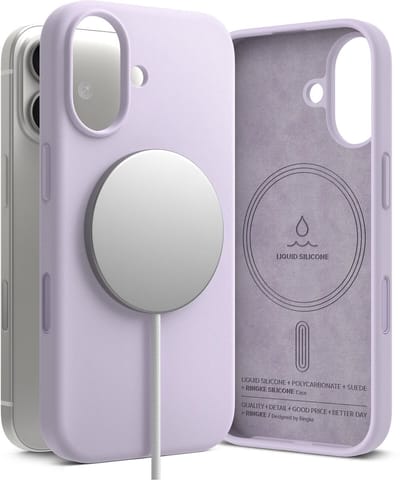 Ringke Silicone Magnetic Hoesje Geschikt voor Apple iPhone 17 | Compatibel met MagSafe / Qi2 | Back Cover met Magneet | Zacht Siliconen | Slank Design | Paars