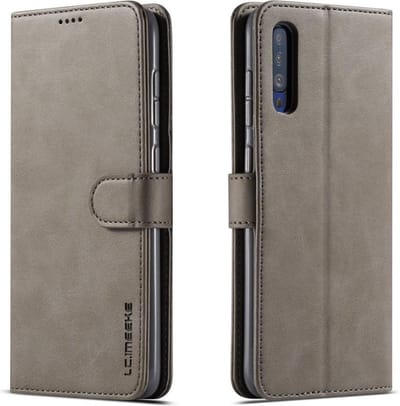 LC.IMEEKE Luxe Book Case - Geschikt voor Samsung Galaxy A50 / A30s Hoesje - Grijs