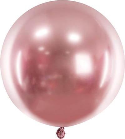 Partydeco - Ballonnen Chrome Glossy Rond Rose Goud - 60 cm