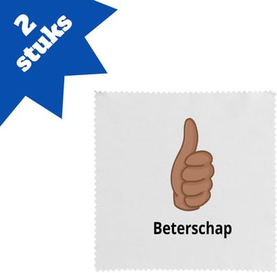 Akyol - beterschap duim brillendoekjes - Beterschap - iemand die ziek is of iets gebroken heeft - snel beter worden - beterschap cadeau - cadeau - kado - geschenk - gift - 17,8 bij 17,8 cm - 2 stuks