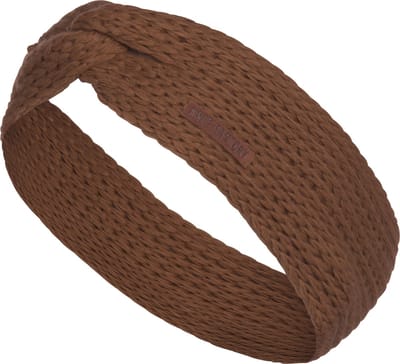 Knit Factory Joy Gebreide Dames Hoofdband - Haarband - Oorwarmers dames - Hoofdwarmer vrouwen - Hoofdband winter - Tobacco - Bruin - One Size
