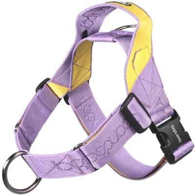 Boondog Hondentuig 0109 - Anti Trek - 2 Bevestigingspunten - Met Handvat - Verstelbaar - Comfortabel Harnas - Purple/Lemon - Maat SM