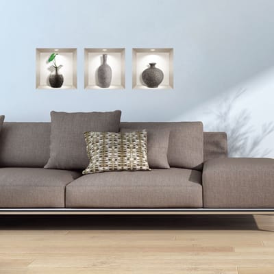Decoratieve vaasstickers met 3D-effect, 40 x 120 cm