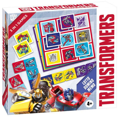 Tactic Transformers 3-in-1 Spellenverzameling – Kaartspel – Lotto – Domino – Memo – Kinderspel vanaf 4 jaar