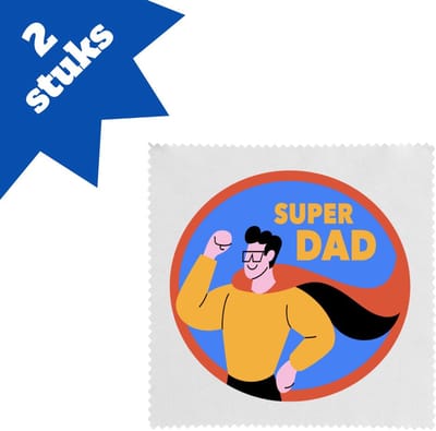 Akyol - super dad brillendoekjes - Vader - papa - vaderdag - cadeau - verjaardag - kado - 17,8 bij 17,8 cm - 2 stuks