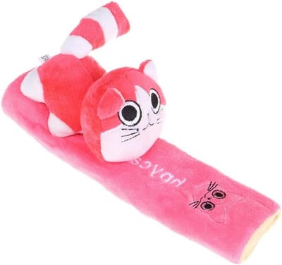 Gordelkussen Kinderen - Autogordel Beschermer - Veilig Reizen - Zacht Pluche Materiaal - 20x6 cm - Kat Hond