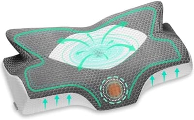 Orthopedisch Cervicaal Nekkussen Traagschuim - Ergonomisch Slaapkussen voor Nek- en Schouderpijn - Uitneembare Hoes - Geschikt voor Rug- en Zijslaper - Donkergrijs
