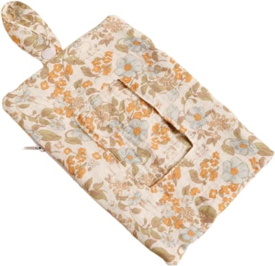 Luierzakje Organizer - Hangende Tas - Kinderwagen Accessoire - Waterdicht Doekvak - 22 x 14 cm - Gele Bloem