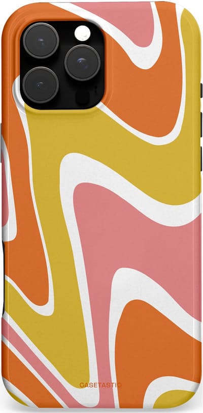 Casetastic Hoesje Geschikt voor Apple iPhone 16 Pro Max Magsafe - Stijlvolle Beschermende Duo-layer Case - Retro rave