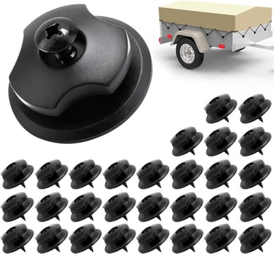 Tarpaulin haken set van 30 - ronde haken met M5 schroeven - kunststof - voor het bevestigen van vrachtnetten - ShopVlot